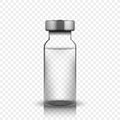 Transparent glass medical vial, vector illustration Royalty Free Stock Photo