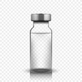 Transparent glass medical vial, vector illustration