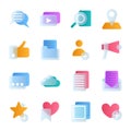Transparent Glass Morphism Effect Icon Set. Vector Royalty Free Stock Photo
