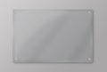 Transparent glass plate on grey wall Royalty Free Stock Photo