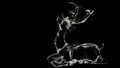 Transparent Glass Reindeer Against A Black Background