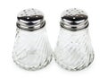 Transparent glass shakers for salt and pepper Royalty Free Stock Photo