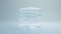 Stack of transparent glass sheets with subtle etched layers symbolizing hierarchical subcategories Royalty Free Stock Photo