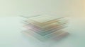 Stack of transparent glass sheets with subtle etched layers symbolizing hierarchical subcategories Royalty Free Stock Photo