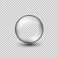 Transparent glass sphere with glares and highlights.