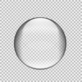 Transparent glass sphere with glares and highlights. Royalty Free Stock Photo