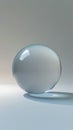 Transparent glass sphere reflecting light in a minimalistic space Royalty Free Stock Photo