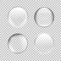 Transparent glass sphere set with glares and highlights. Royalty Free Stock Photo
