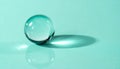 Transparent Glass Sphere on Teal Background Royalty Free Stock Photo