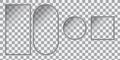 Transparent glass of various shapes. Plexiglass texture. Transparent plastic banners. Vector illustration Royalty Free Stock Photo