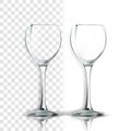 Transparent Glass Vector. Kitchen Design. Empty Clear Glass Cup. For Water, Drink, Wine, Alcohol, Juice, Cocktail