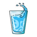 Transparent glass with water. Water to take my pills insulin for diabetics.Diabetes single icon in cartoon style vector