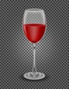 transparent glass for wine and low alcohol drinks vector illustration Royalty Free Stock Photo
