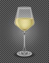 transparent glass for wine and low alcohol drinks vector illustration Royalty Free Stock Photo