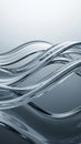 Transparent Glassy Waves with Reflection on a Gray Background abstract wavy Royalty Free Stock Photo
