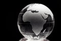 Transparent globe with black background