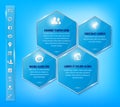 Transparent glossy blue frames and set of simple m