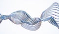 Transparent glossy glass wire. Curved wave in motion.