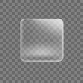 Transparent glued square sticker mock up isolated on transparent background. Blank adhesive paper or plastic sticker