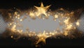 Transparent gold stars banner background star starry shape black glistering christmas card greeting shiny design art beautiful Royalty Free Stock Photo