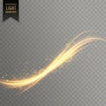 Transparent golden light streak effect background