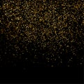 Transparent golden luxurious small falling confetti shimmer