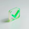A Transparent Green Checkmark Icon Symbolizing Approval and Confirmation in a Digital Environment Royalty Free Stock Photo