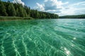Transparent green water surface with ripples and splashes Royalty Free Stock Photo