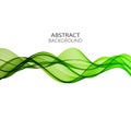 Transparent green wave on white background, design element Royalty Free Stock Photo