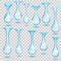 Transparent hanging drops Royalty Free Stock Photo