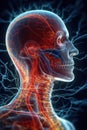 a transparent head with veins and arteries Royalty Free Stock Photo