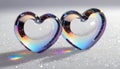 Transparent Hearts with Crystal Reflections