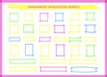 Transparent highlight pen rectangle frame set
