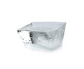 Transparent ice cube melting