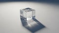 Setting is minimalistic, emphasizing the cube s geometric shape and crysta Royalty Free Stock Photo