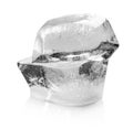 Transparent ice cubes melting on white Royalty Free Stock Photo