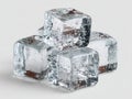 Geometric stack of transparent ice cubes in a clean, studio shot. Royalty Free Stock Photo
