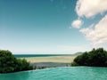 Transparent infinity pool in tuscany