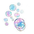 Transparent Iridescent Soap Bubbles on Black Background Royalty Free Stock Photo