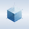 Transparent Isometric Cube Technology Concept Royalty Free Stock Photo