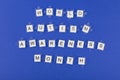 Transparent jigsaw puzzle details on inscription on blue background