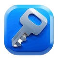 Transparent Key Icon, A 3D Representation of Access and Security Royalty Free Stock Photo