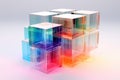 Transparent layers Disperse cube not too many abstract background. ai generative