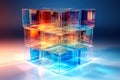 Transparent layers Disperse cube not too many abstract background. ai generative