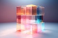 Transparent layers Disperse cube not too many abstract background. ai generative