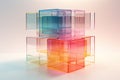 Transparent layers Disperse cube not too many abstract background. ai generative