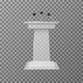 Transparent lecture speaker podium tribune isolated vector illustration