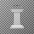 Transparent lecture speaker podium tribune isolated vector illustration Royalty Free Stock Photo