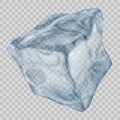 Transparent light blue ice cube Royalty Free Stock Photo