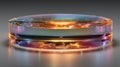 Transparent Liquid Disc with Iridescent Light Reflections Royalty Free Stock Photo